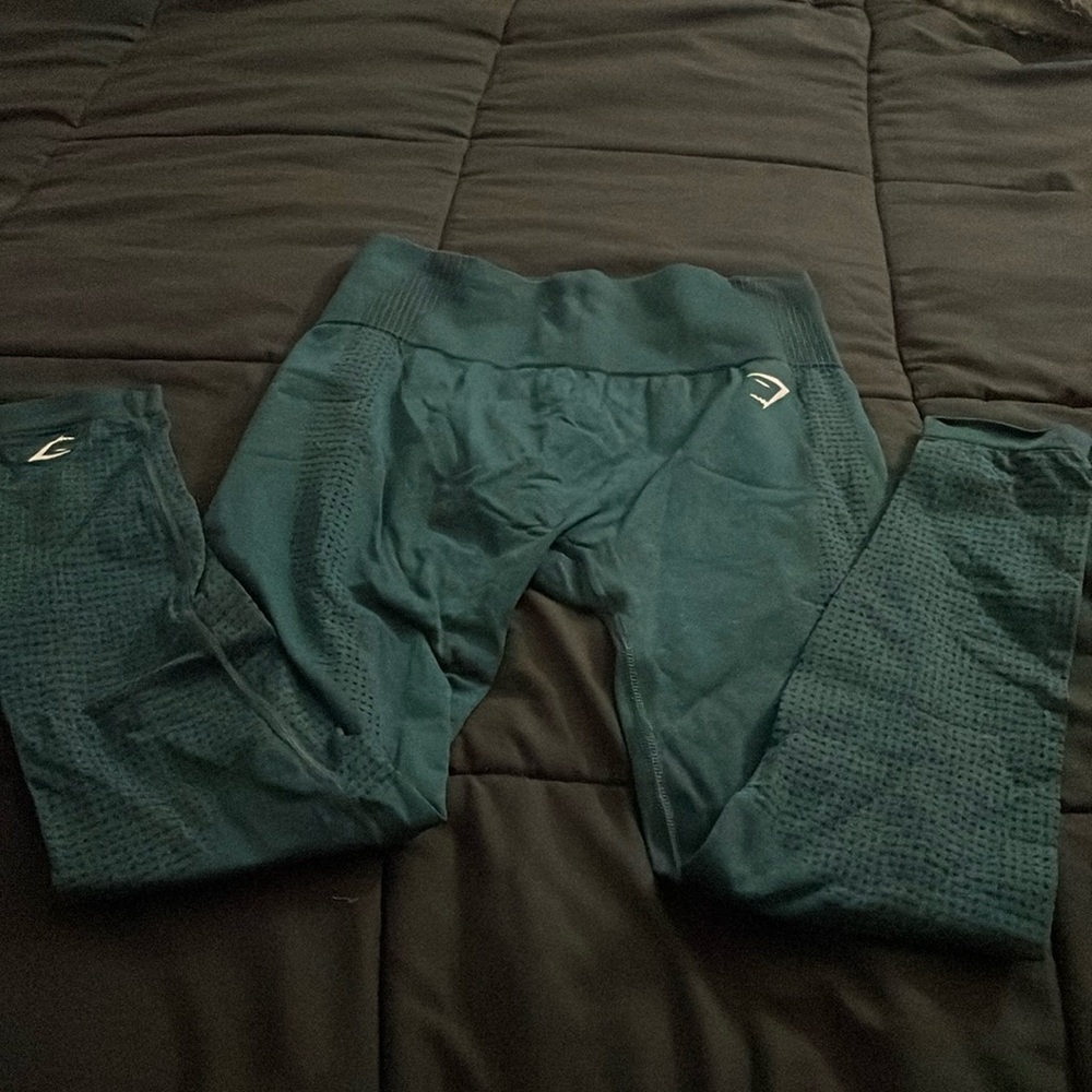 gymshark leggings dark green size medium